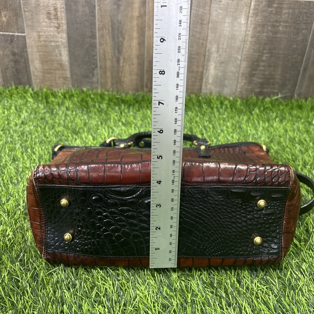 Brahmin Pecan Melbourne Leather Satchel Brown Black Croc Embossed Crossbody - Picture 6 of 12